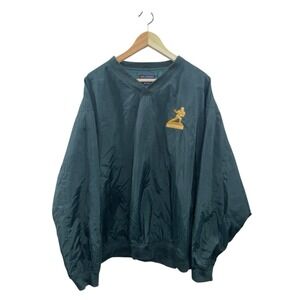 Vtg PORT AUTHORITY On Tour Heisman XL Green Windbreaker Jacket Microfiber Lined